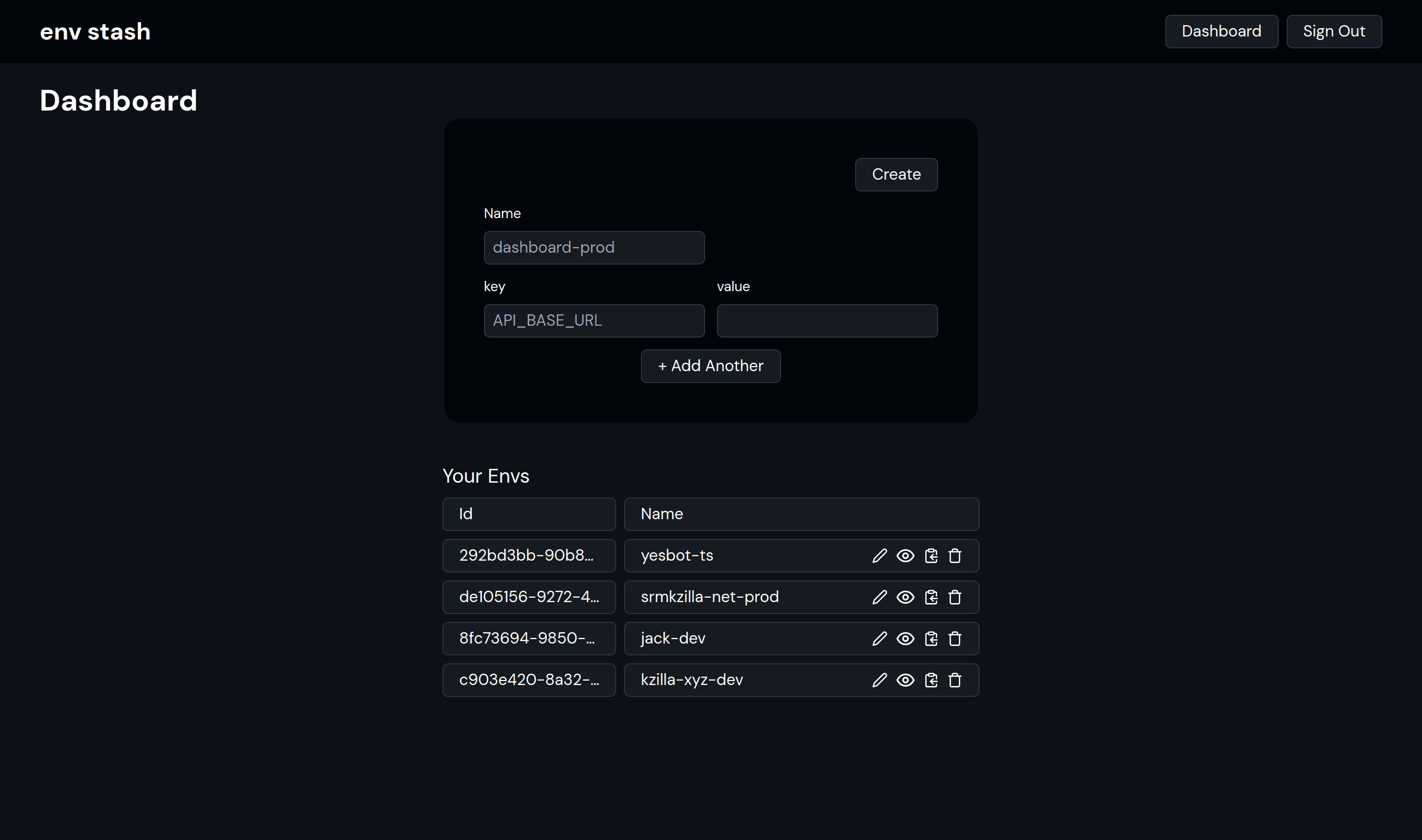 Env Stash