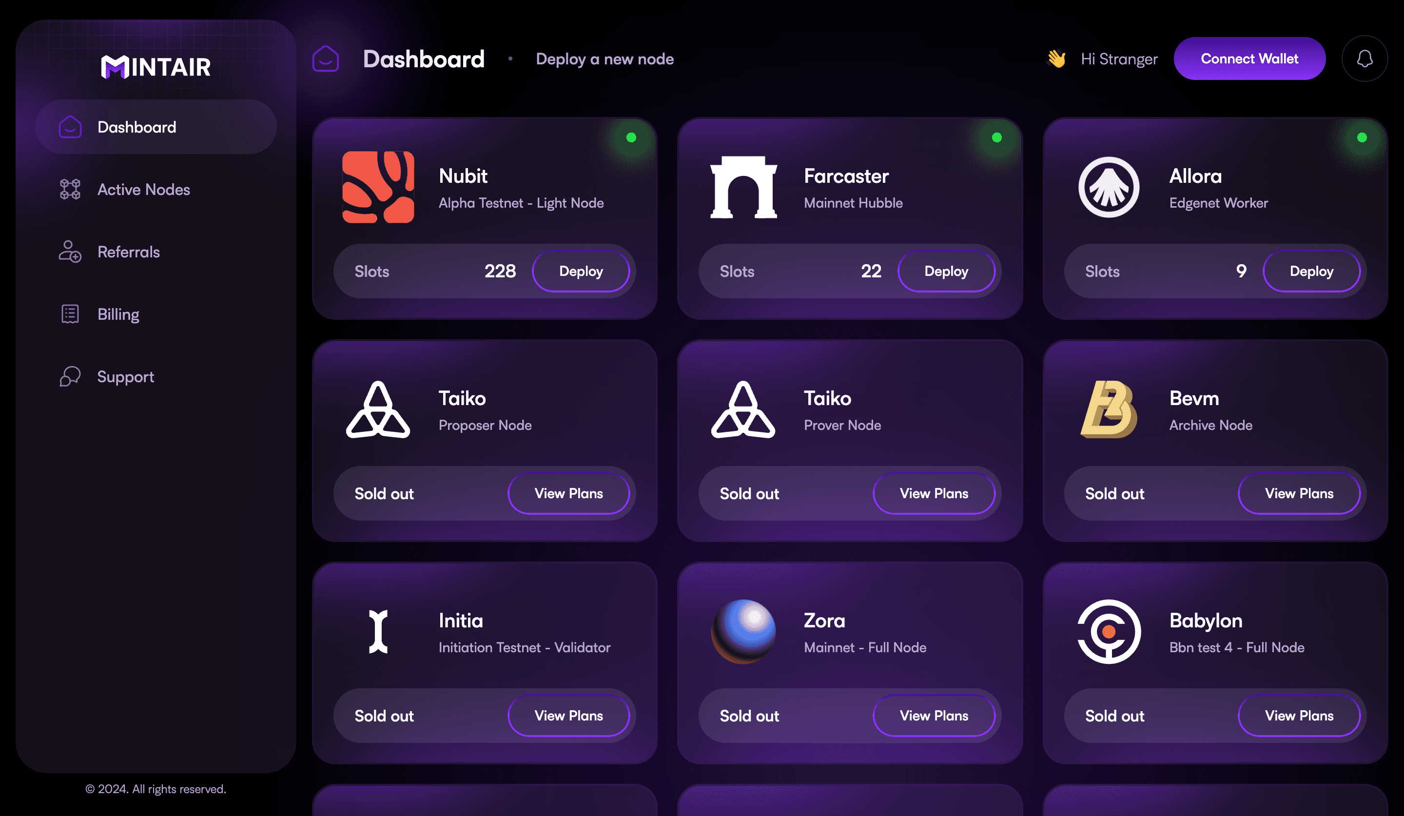 Mintair Dashboard